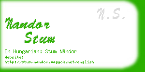 nandor stum business card